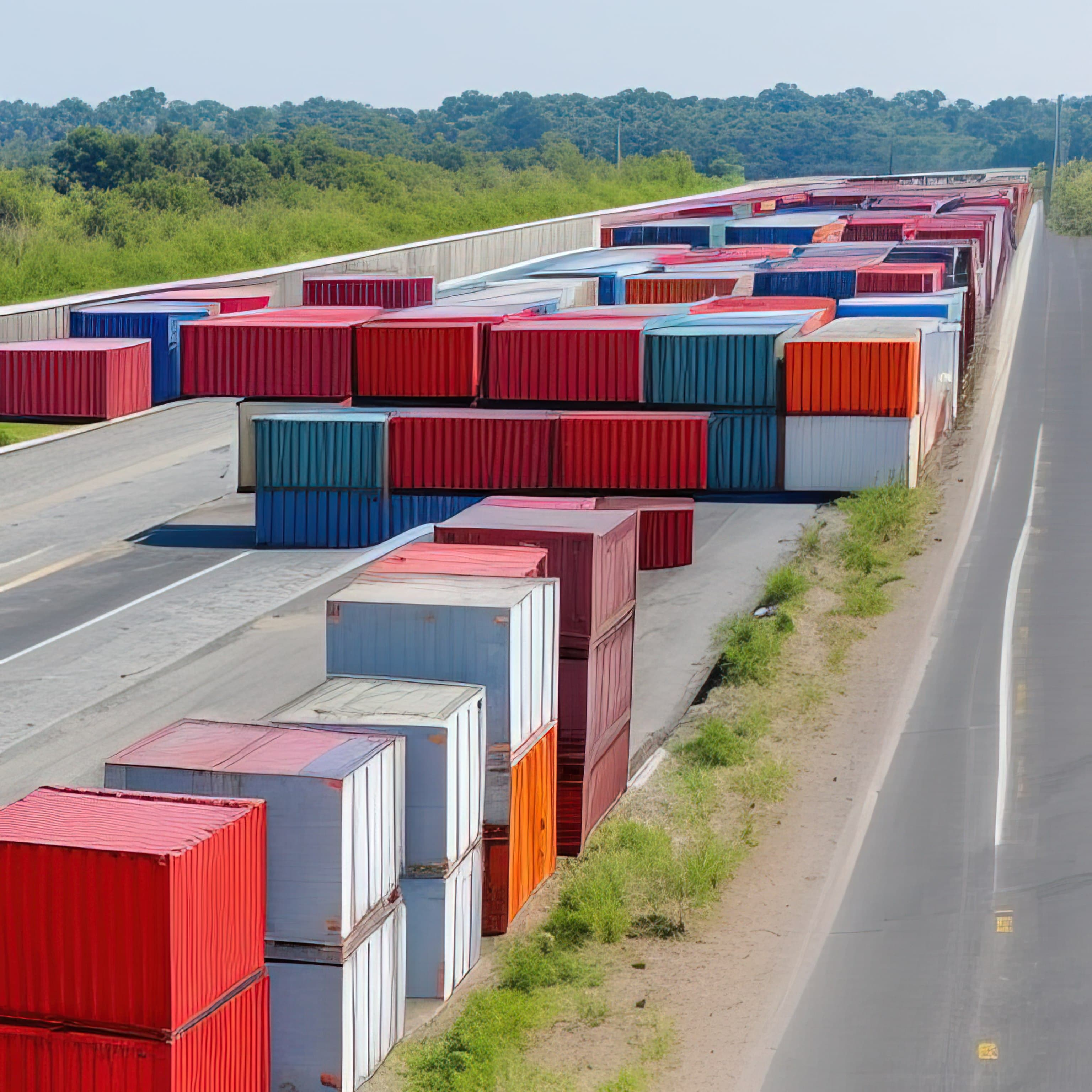 Freeway Shipping Containers — Synthography by Benji Friedman